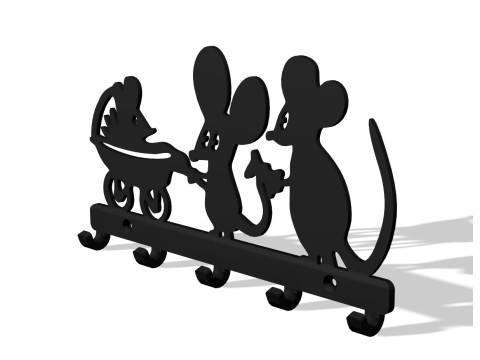 Mouse Family Key Holder Model Cetak 3D