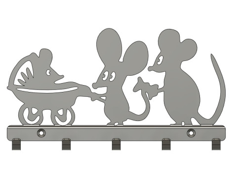 Mouse Family Key Holder Model Cetak 3D