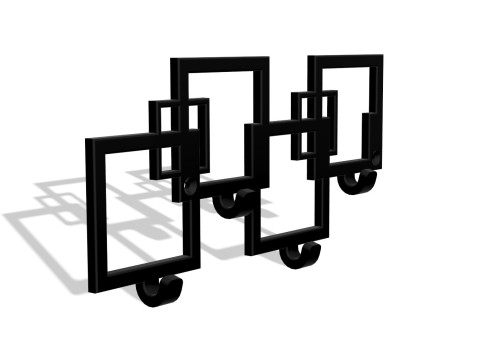 Quad Square Key Holder 3D Print Model