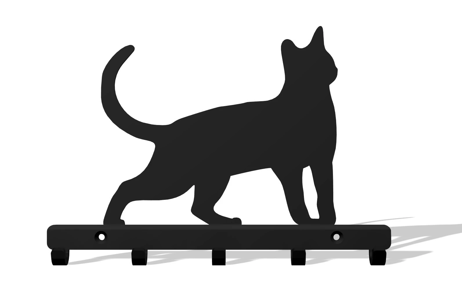 Sleek Cat Key Hook 3D Print Model .c4d .max .obj .3ds .fbx .stl .blend 