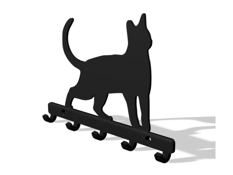 Sleek Cat Key Hook 3D Print Model