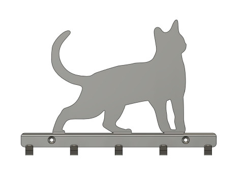 Sleek Cat Key Hook 3D 打印模型