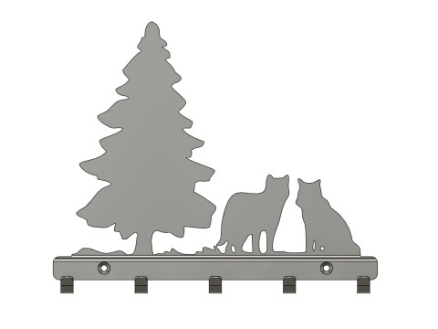 Twin Wolves Key Holder 3D Baskı Modeli