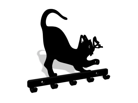 Whiskers and Wings Key Rack 3D Print Model