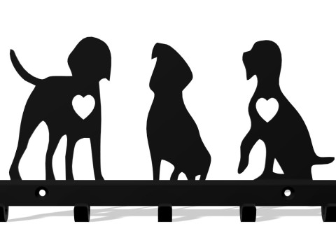 Paws Hearts Key Holder Modello di stampa 3D