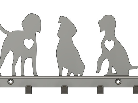 Paws Hearts Key Holder Model do druku 3D