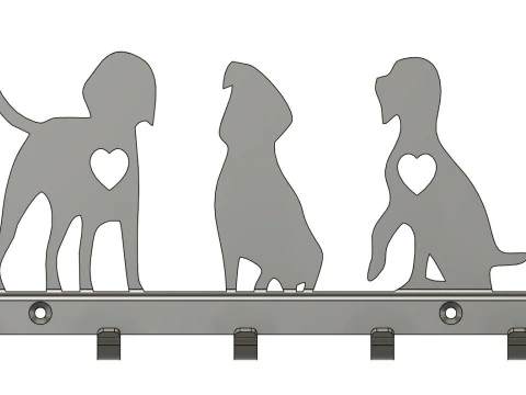 Paws Hearts Key Holder 3D Print Model