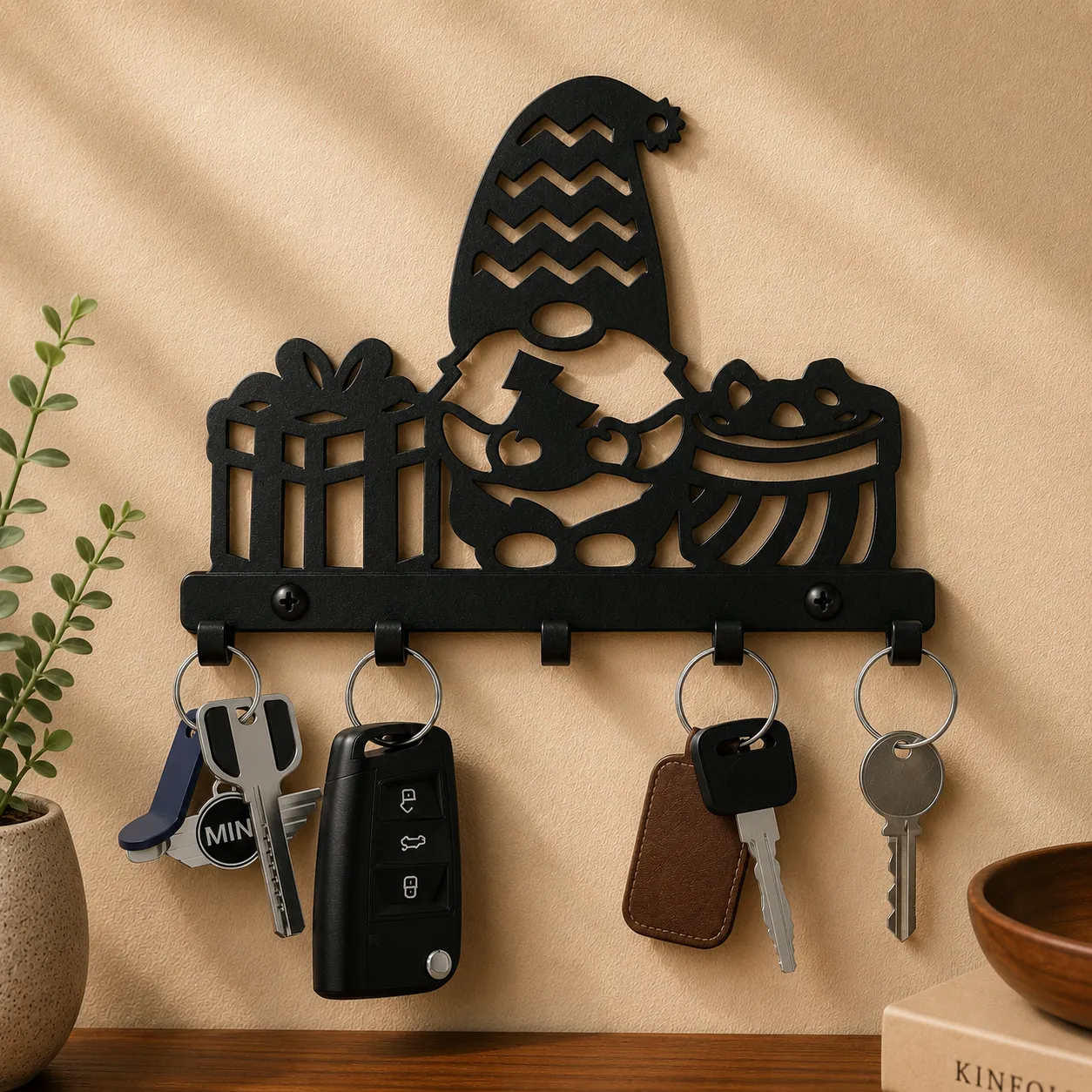 Santas Gnome Key Holder 2 3D Print Model .c4d .max .obj .3ds .fbx .stl .blend