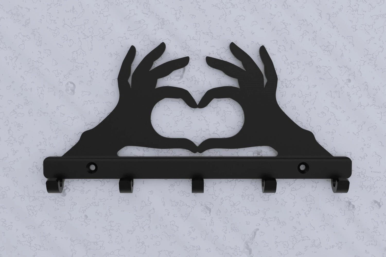 Heart Hands Key Holder 3D Print Model .c4d .max .obj .3ds .fbx .stl .blend 