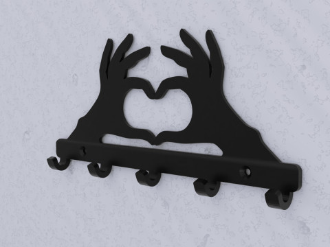 Heart Hands Key Holder 3D 打印模型