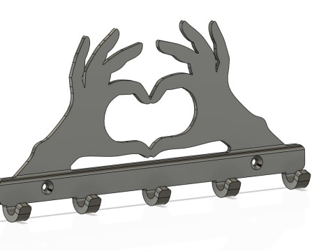 Heart Hands Key Holder 3D 打印模型