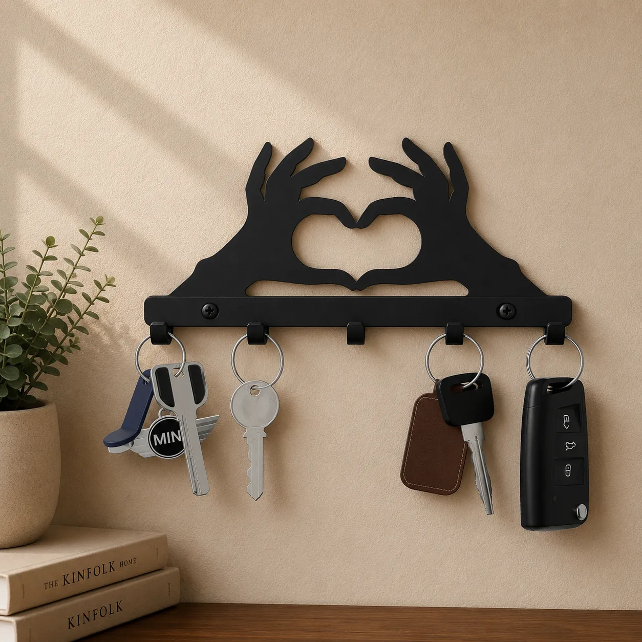 Heart Hands Key Holder 3D Print Model .c4d .max .obj .3ds .fbx .stl .blend 