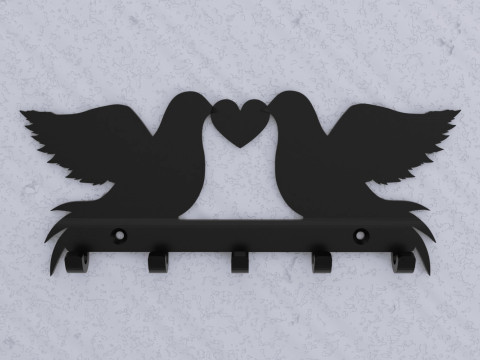 Love Doves Key Holder 3D Принт Модель