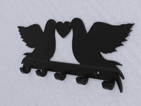 Love Doves Key Holder 3D प्रिंट मॉडल