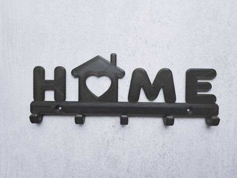 Heart of Home Key Rack 3D Print Model