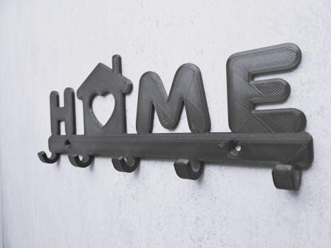Heart of Home Key Rack 3D Print Model