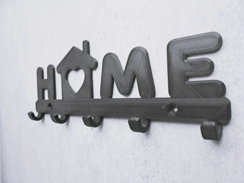 Heart of Home Key Rack 3D Print Model