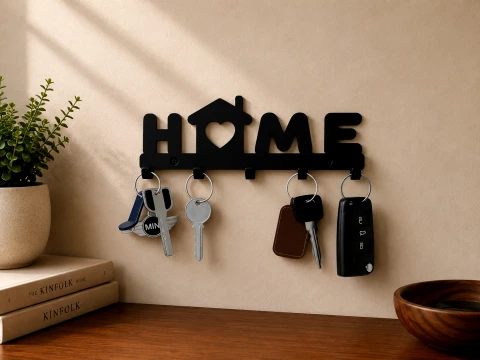 Heart of Home Key Rack 3D Print Model
