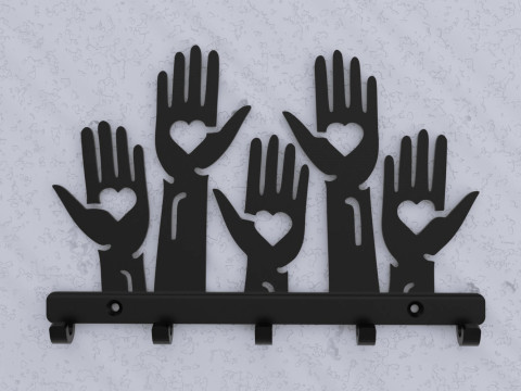 Helping Hands Key Holder 3D Принт Модель