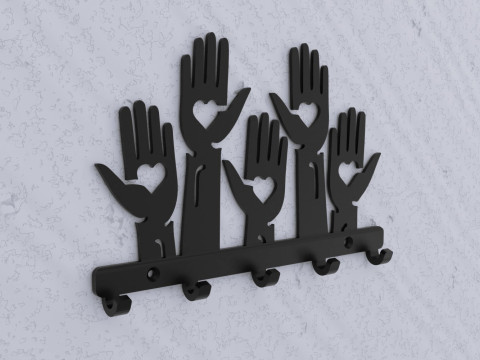 Helping Hands Key Holder 3Dプリントモデル