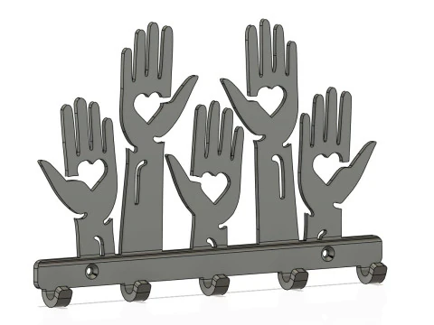 Helping Hands Key Holder 3D Print Model