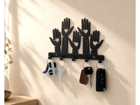 Helping Hands Key Holder 3D Print Model