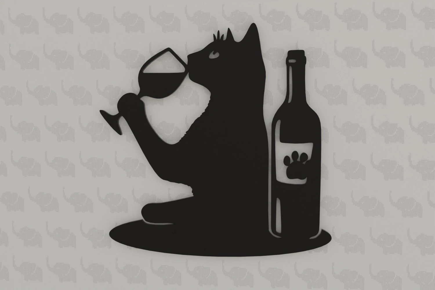 Whiskers and Wine 3D Print Model .c4d .max .obj .3ds .fbx .stl .blend 