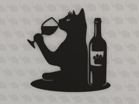 Moustaches et vin Modèles 3D en vedette