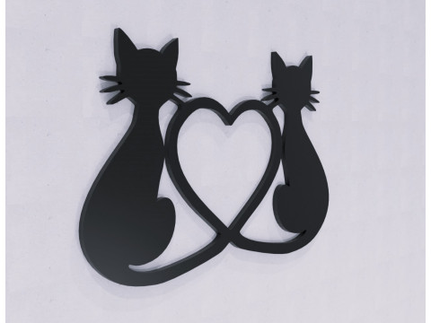 Heart-Tailed Cats 3D 프린트 모델