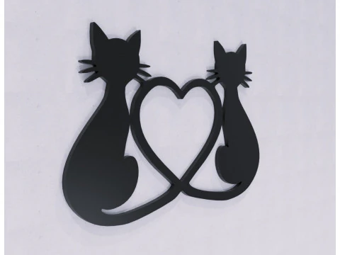 Heart-Tailed Cats 3D Print Model