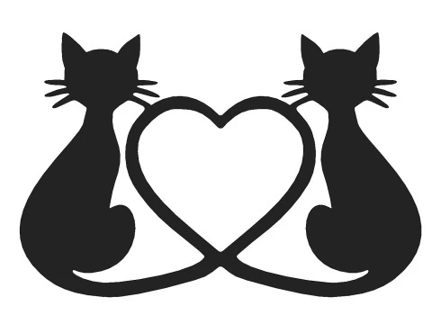 Heart-Tailed Cats 3D Print Model