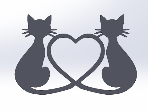 Heart-Tailed Cats 3D 프린트 모델