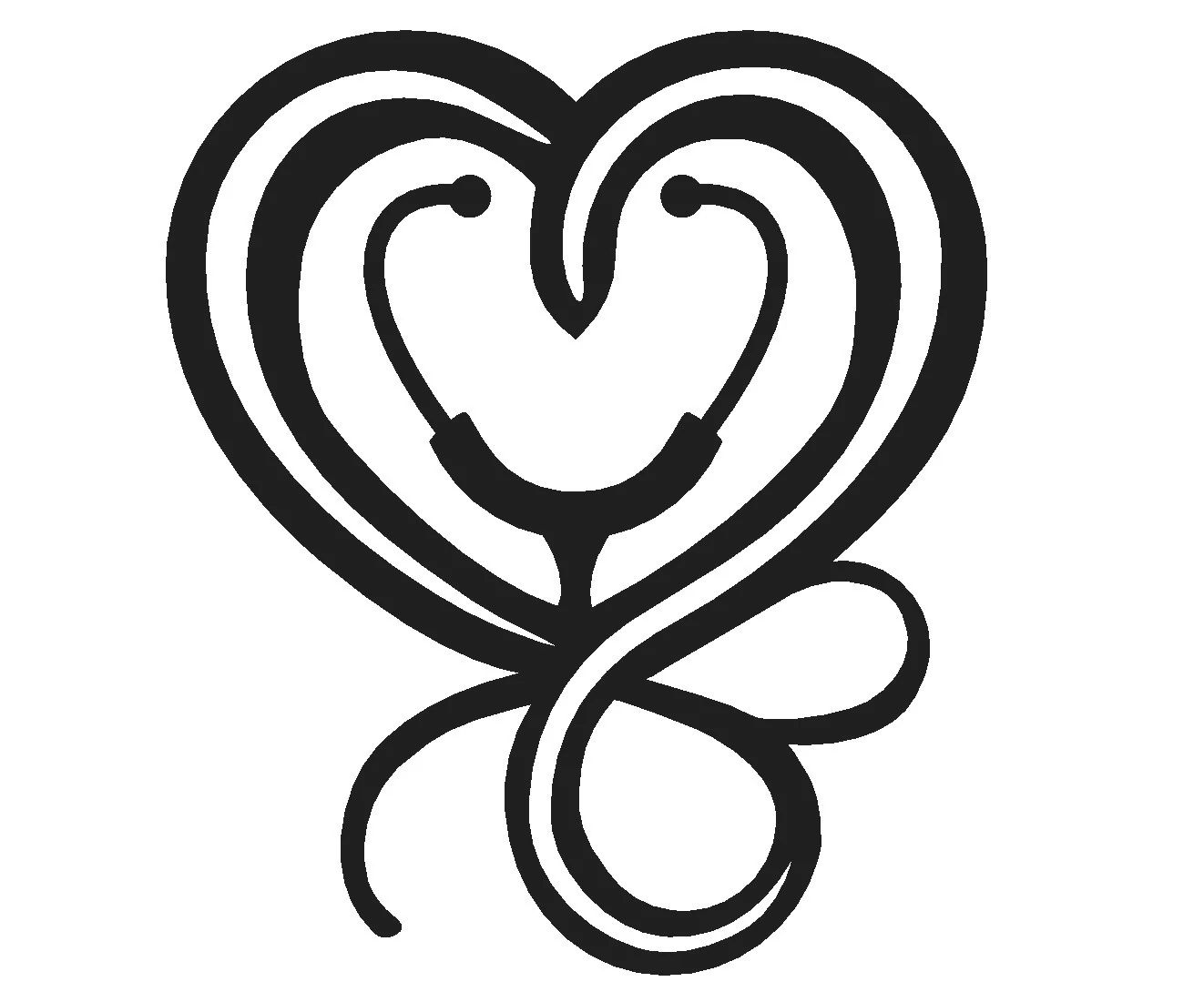 Heart Stethoscope Emblem 3D Print Model .c4d .max .obj .3ds .fbx .stl .blend 