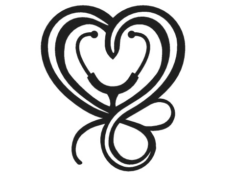 Lambang Stetoskop Jantung Model Cetak 3D