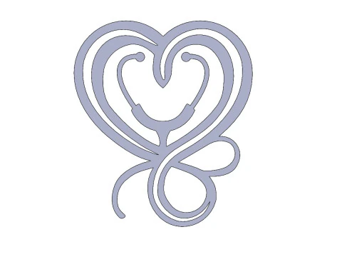 Heart Stethoscope Emblem 3D Print Model