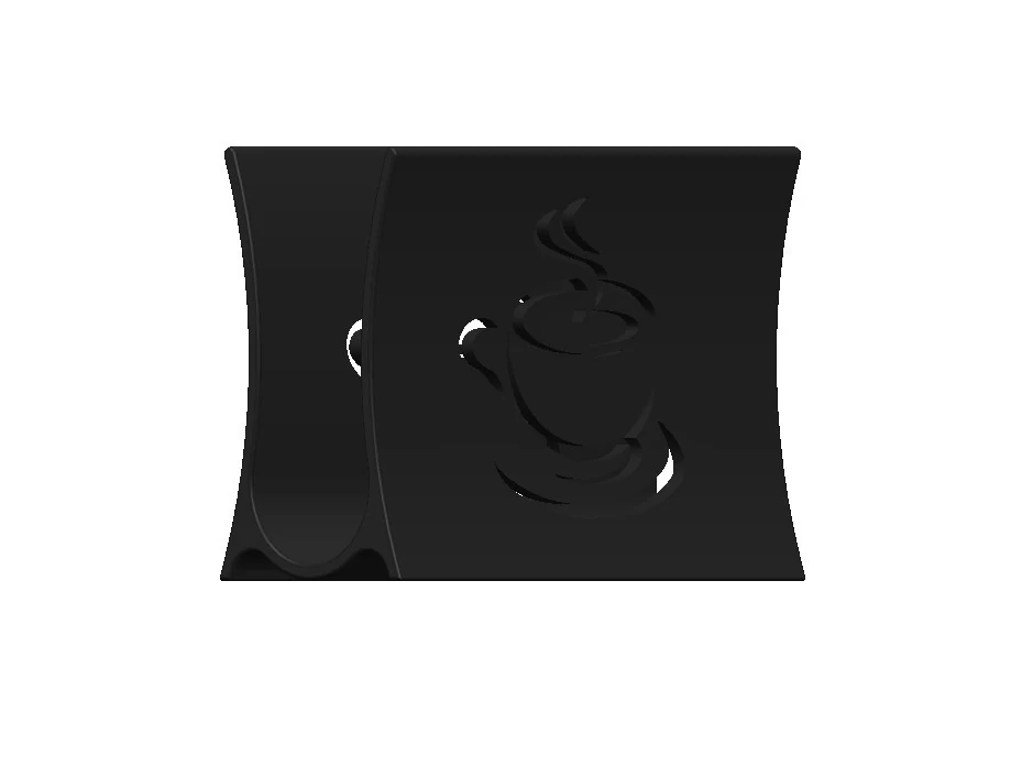 Napkin Holder Cafe Vibes 3D Print Model .c4d .max .obj .3ds .fbx .stl .blend