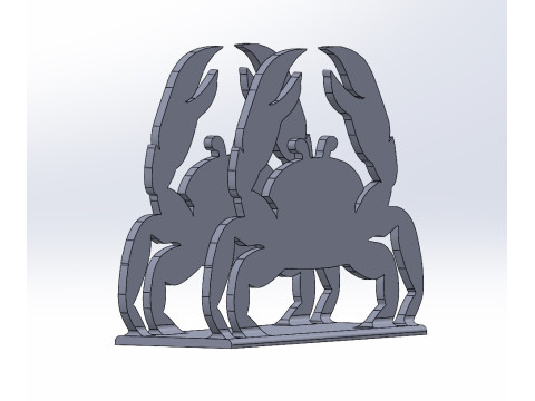 Crab Silhouette Napkin Stand 3D Baskı Modeli