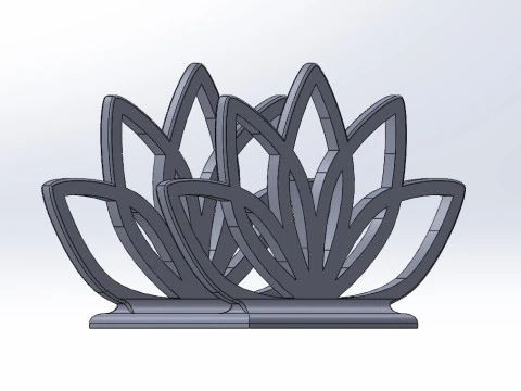 Elegant Lotus Napkin Holder 3D Print Model