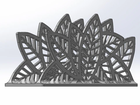 Servilletero con temática de hojas Modelo de impresión 3D