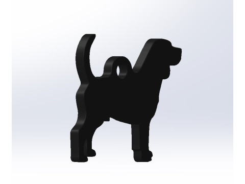Beagle keychain 3D Baskı Modeli