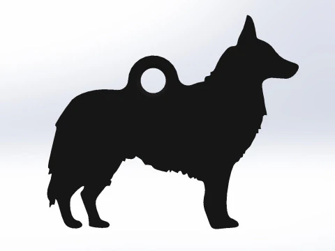 Border collie keychain 3D Print Model