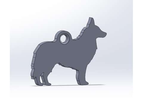Border collie keychain 3D प्रिंट मॉडल