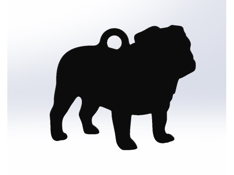 Bulldog English keychain 3D Baskı Modeli