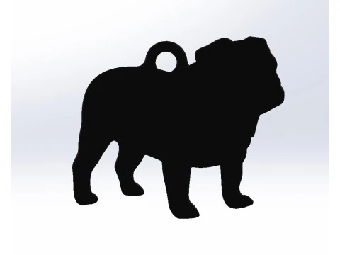 Bulldog English keychain 3D Print Model