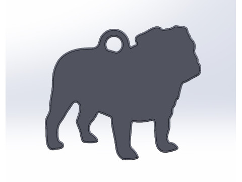 Bulldog English keychain 3D Baskı Modeli