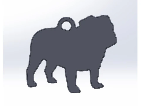 Bulldog English keychain 3D Print Model