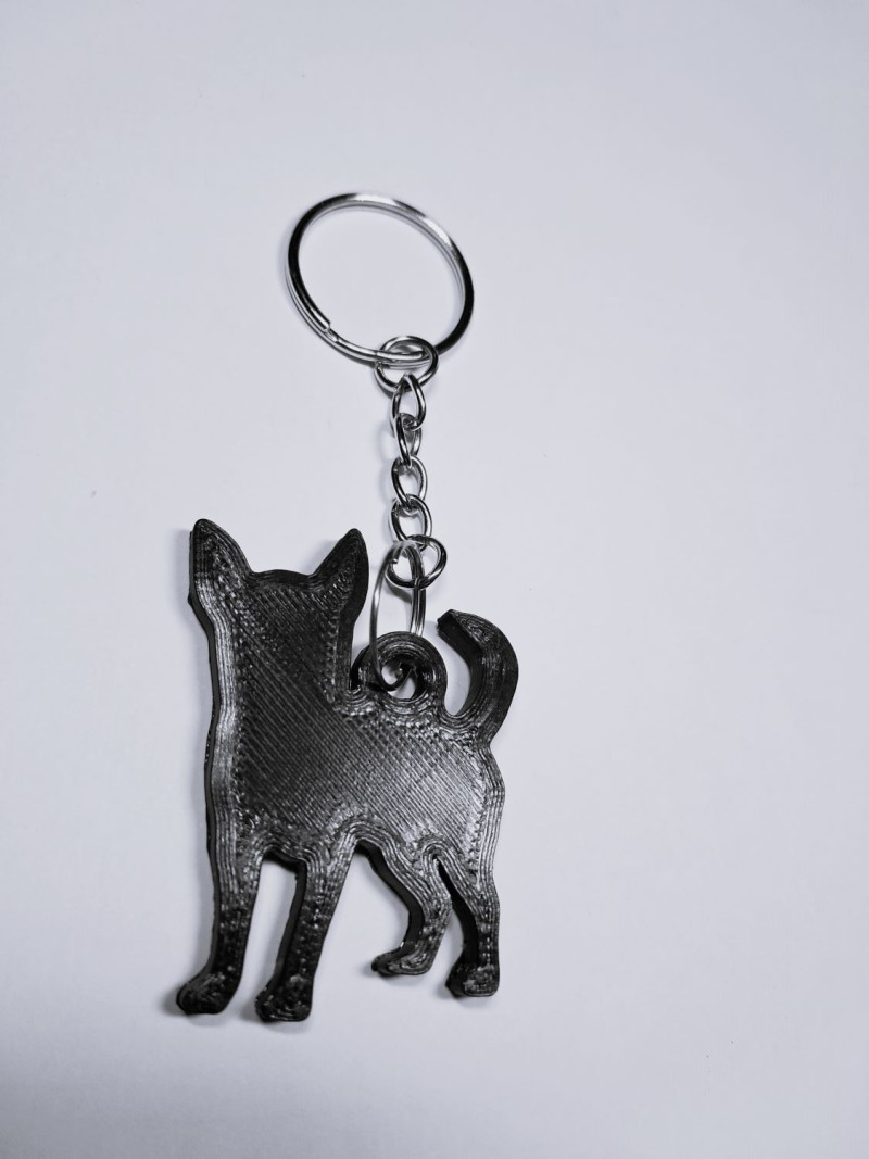 Chihuahua silhouette keychain 3D Baskı Modeli .c4d .max .obj .3ds .fbx .stl .blend
