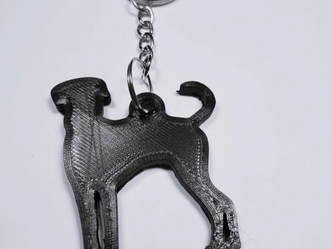 Gantungan kunci siluet Dalmatian Model Cetak 3D