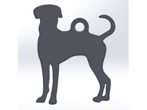 Dalmatian silhouette keychain Modelo de impresión 3D