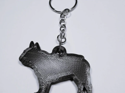 French Bulldog silhouette keychain 3D Print Model